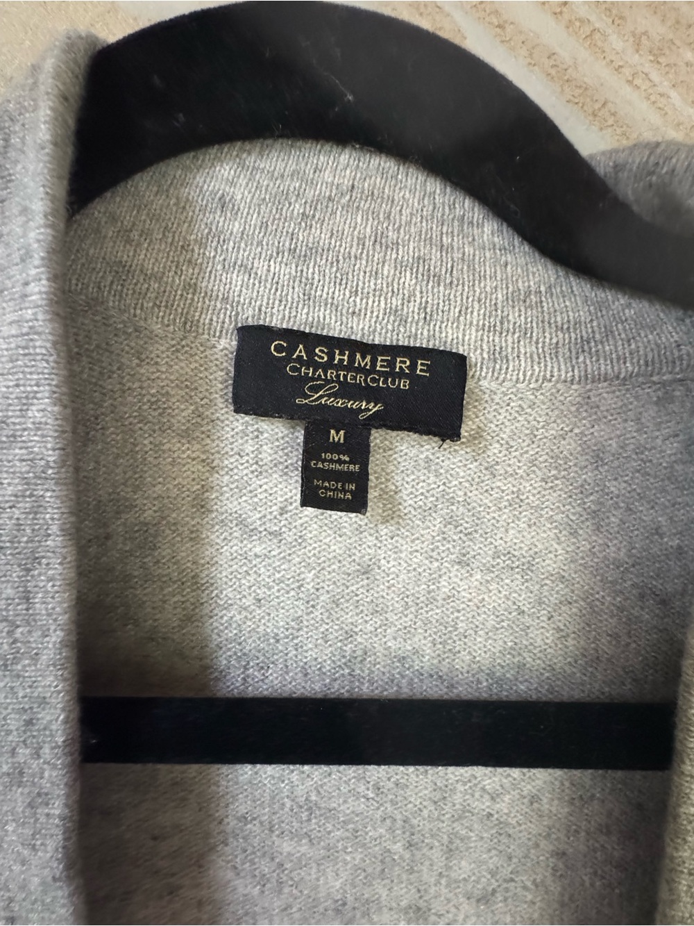 100% cashmere cardigan, grey, size Medium - Picture 3 of 4